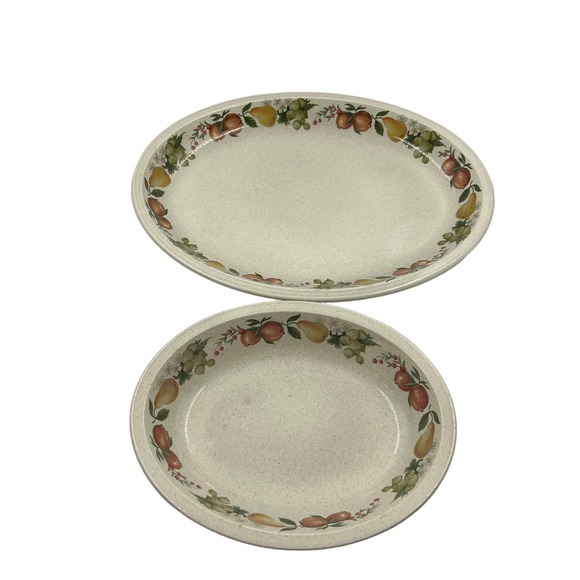 Wedgewood Quince Pattern Fruit Serving Platter Dishes 2 Pieces Made In England - Picture 1 of 9